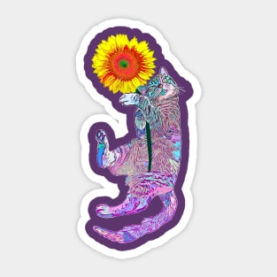 Sunflower cat Sticker